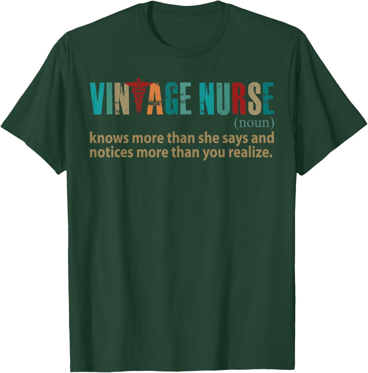 Vintage Nurse Knows More Than She Says Noun funny definition T-Shirt - T-Shirt | Forest