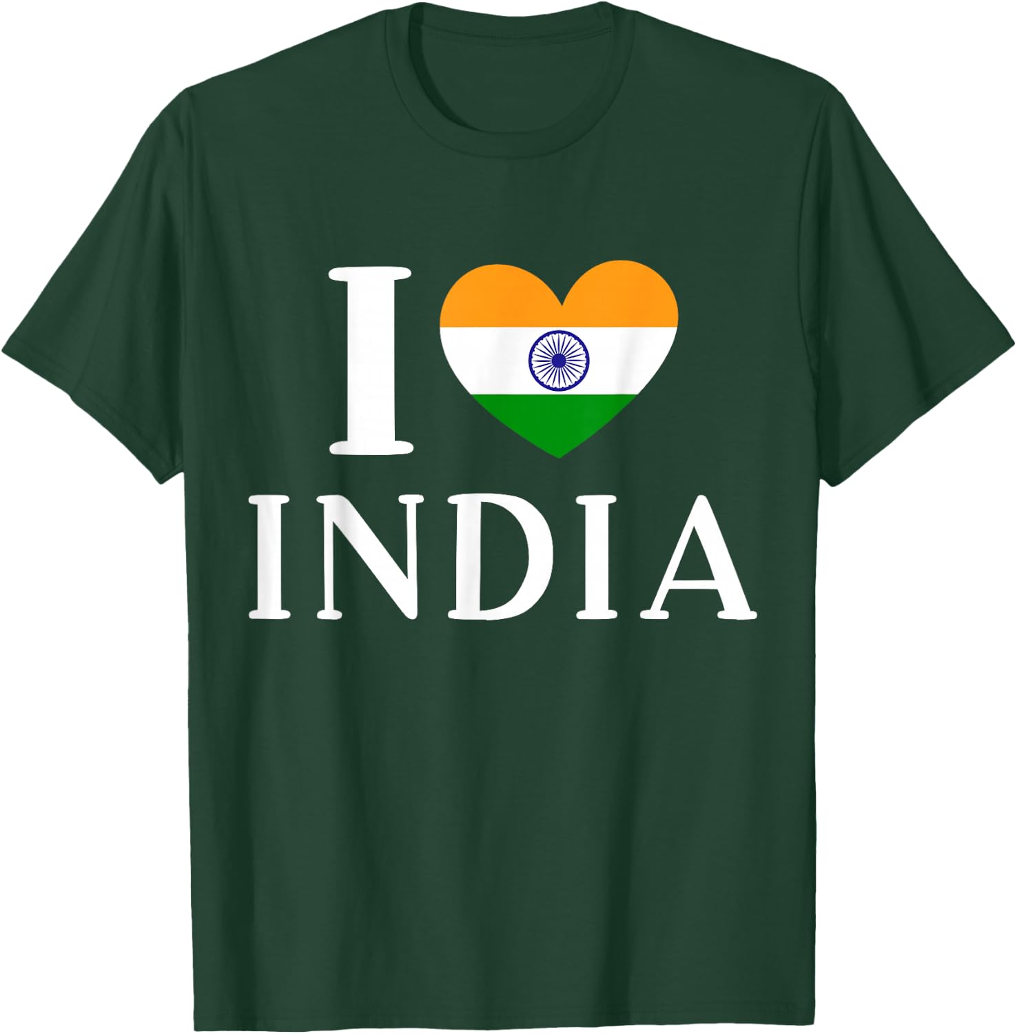 I Love India Flag Heart , Black, S T-Shirt - T-Shirt | Forest