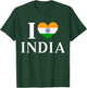 I Love India Flag Heart , Black, S T-Shirt - T-Shirt | Forest