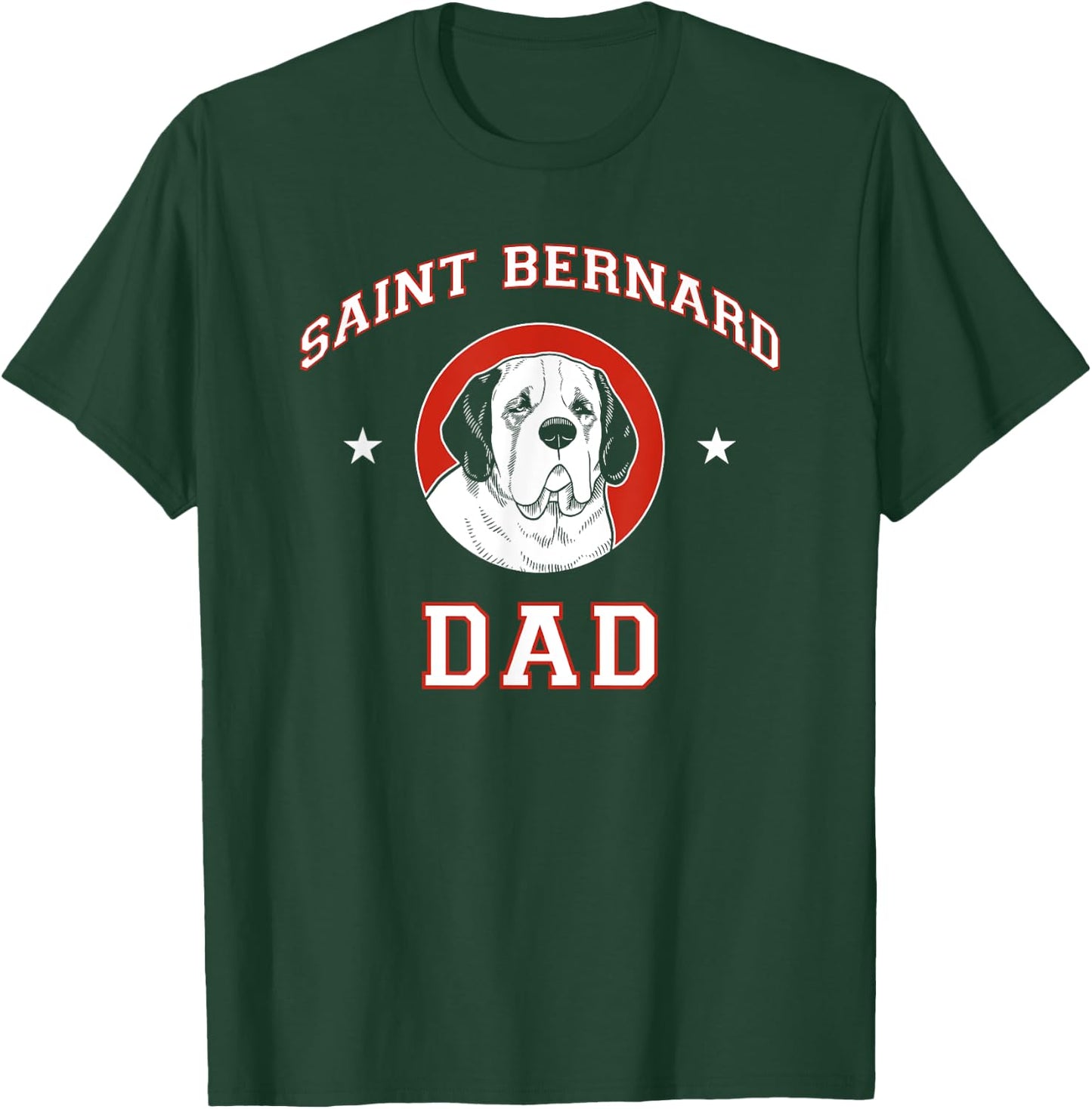 Saint Bernard Dad Dog Father Men Women Kids T-Shirt - T-Shirt | Forest