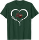 Red Oak Hawks Logo Half Heart Slogan HS T-Shirt - T-Shirt | Forest