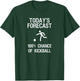 Kickball Gift - Funny Player Today's Forecast T-Shirt - T-Shirt | Forest
