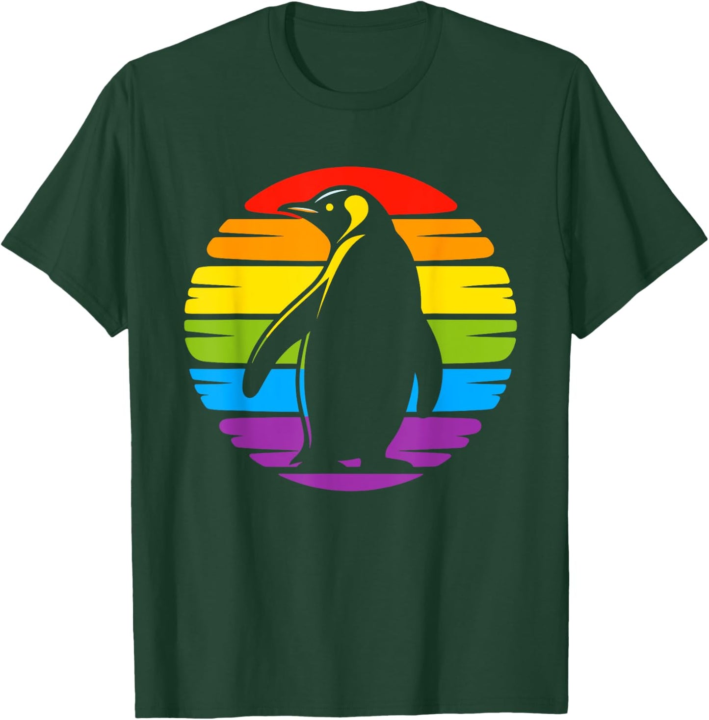 LGBTQ Penguin Lovers Costume Women Retro Penguin Rainbow LGBT Lesbian Gay Pride Penguin T-Shirt - T-Shirt | Forest