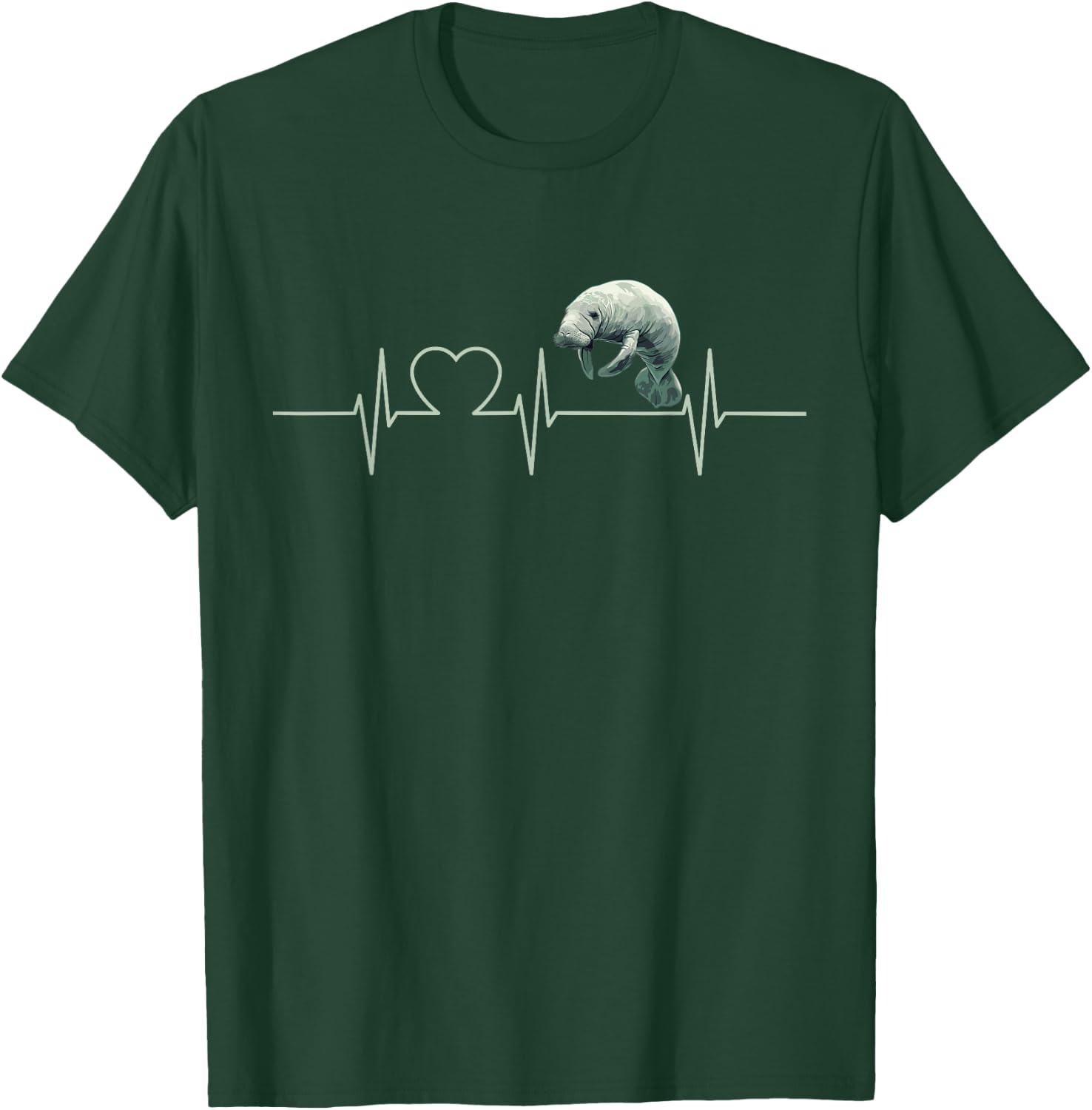 Manatees Manatee Heartbeat T-Shirt - T-Shirt | Forest