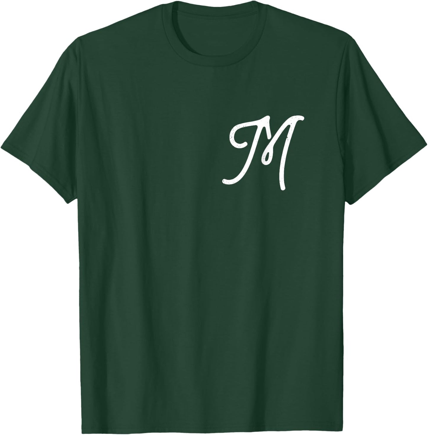 Vintage-style Letter M | Initial | Monogram | Script font T-Shirt - T-Shirt | Forest