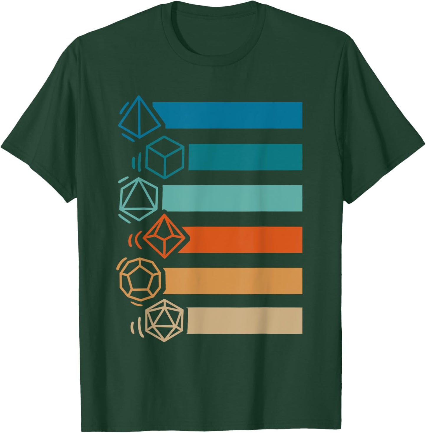 RPG Gamer Retro Polyhedral D20 Dice Set Nerdy Men Women Kids T-Shirt - T-Shirt | Forest