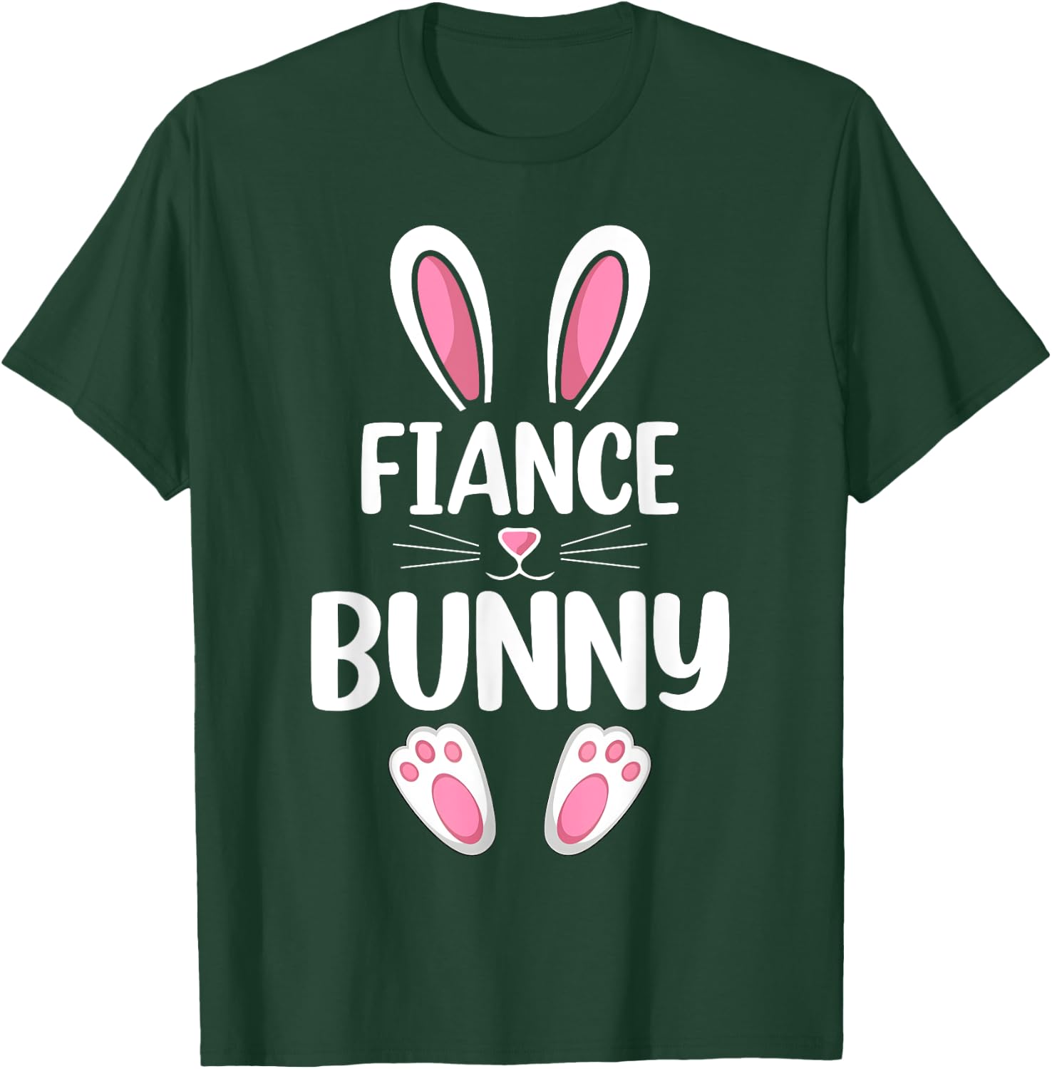 Fiance Bunny Matching Family Fiance Easter Day T-Shirt - T-Shirt | Forest