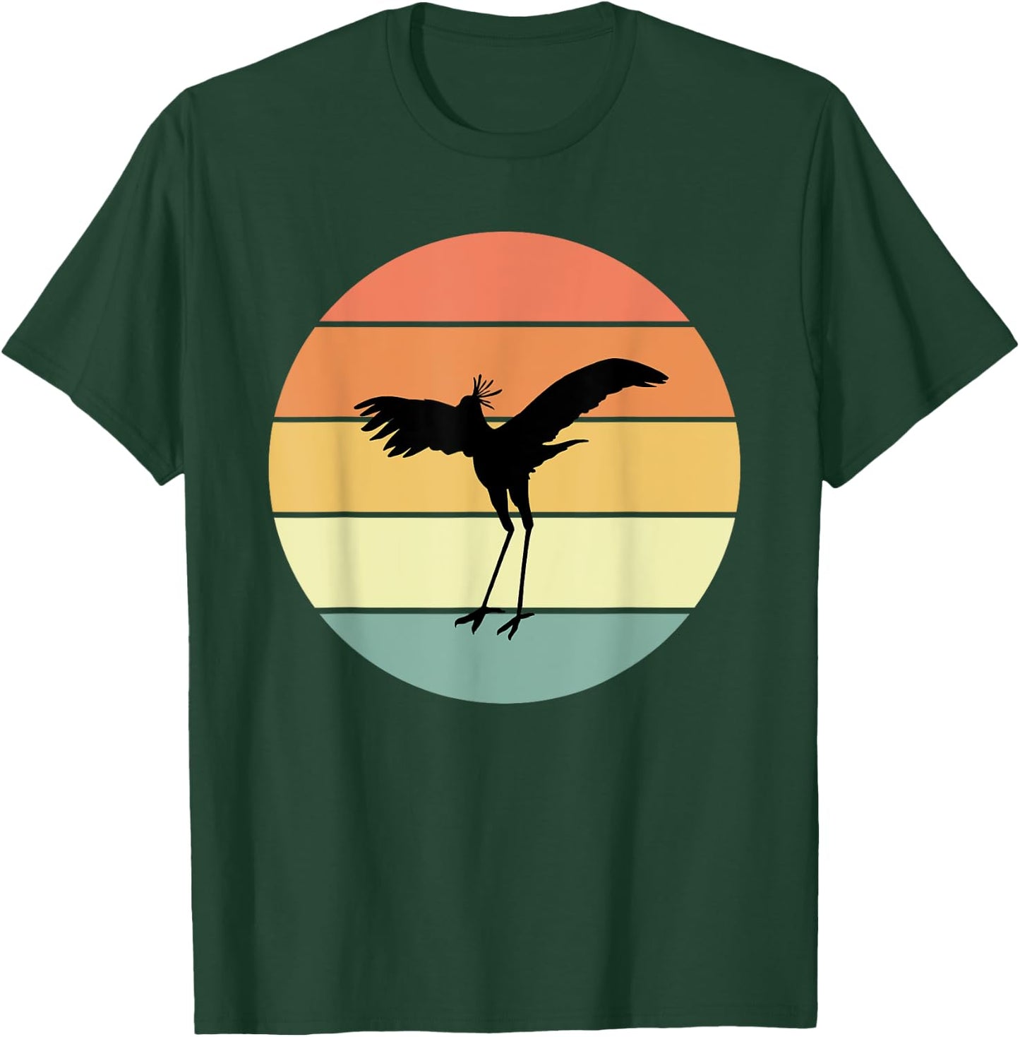 Retro Secretary Bird Apparel Birds Love Birding T-Shirt - T-Shirt | Forest