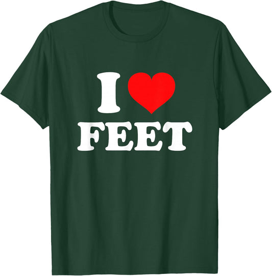 I Love Feet , black T-Shirt - T-Shirt | Forest