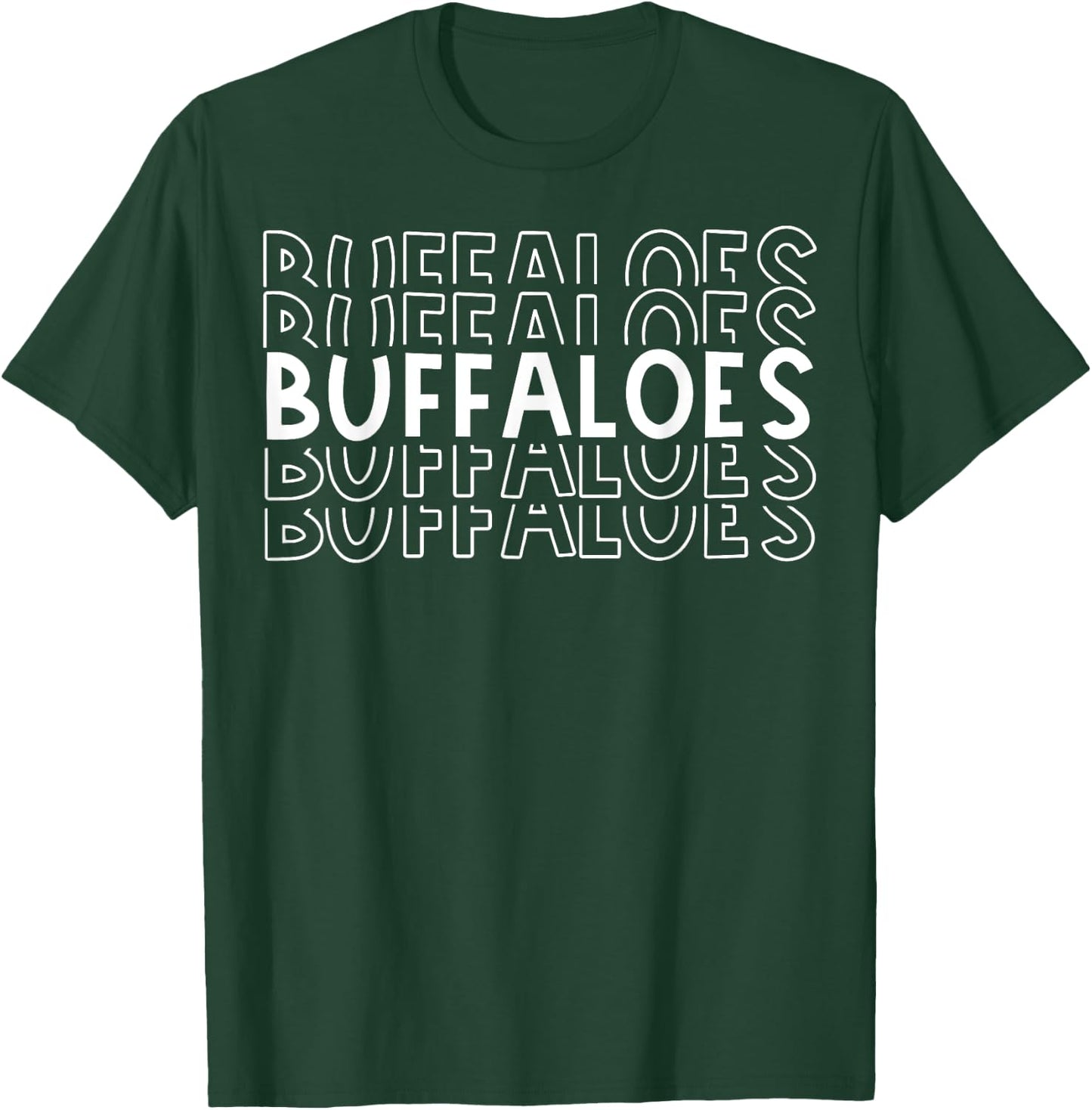 Buffaloes School Sports Team Mascot Town Go College Athlete T-Shirt - T-Shirt | Forest