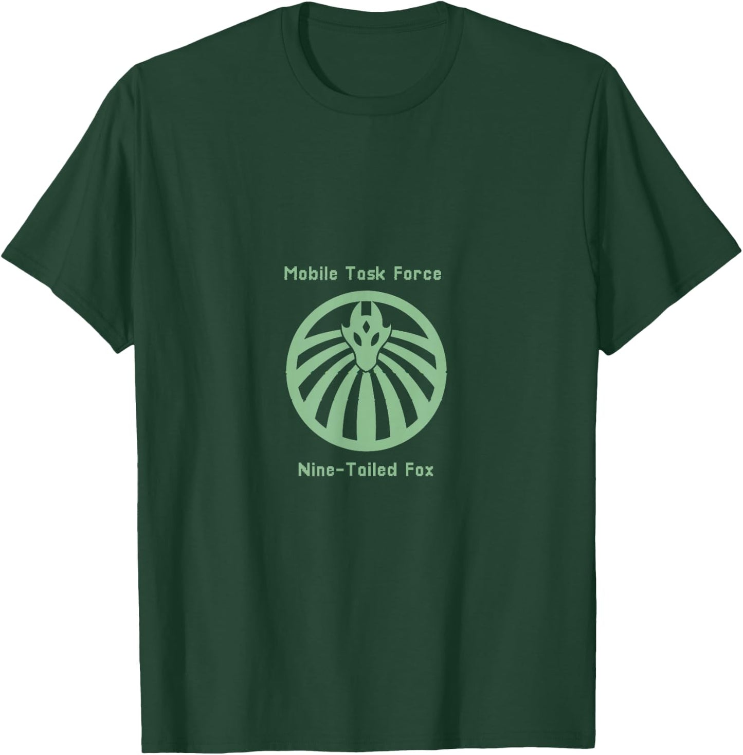 SCP Nine Tailed Fox Mobile Task Force MTF Pixelated T-Shirt - T-Shirt | Forest