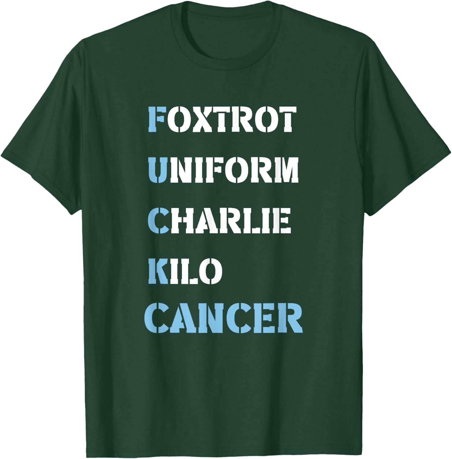 Foxtrot Uniform Charlie Kilo F-ck Prostate Cancer - Support T-Shirt - T-Shirt | Forest