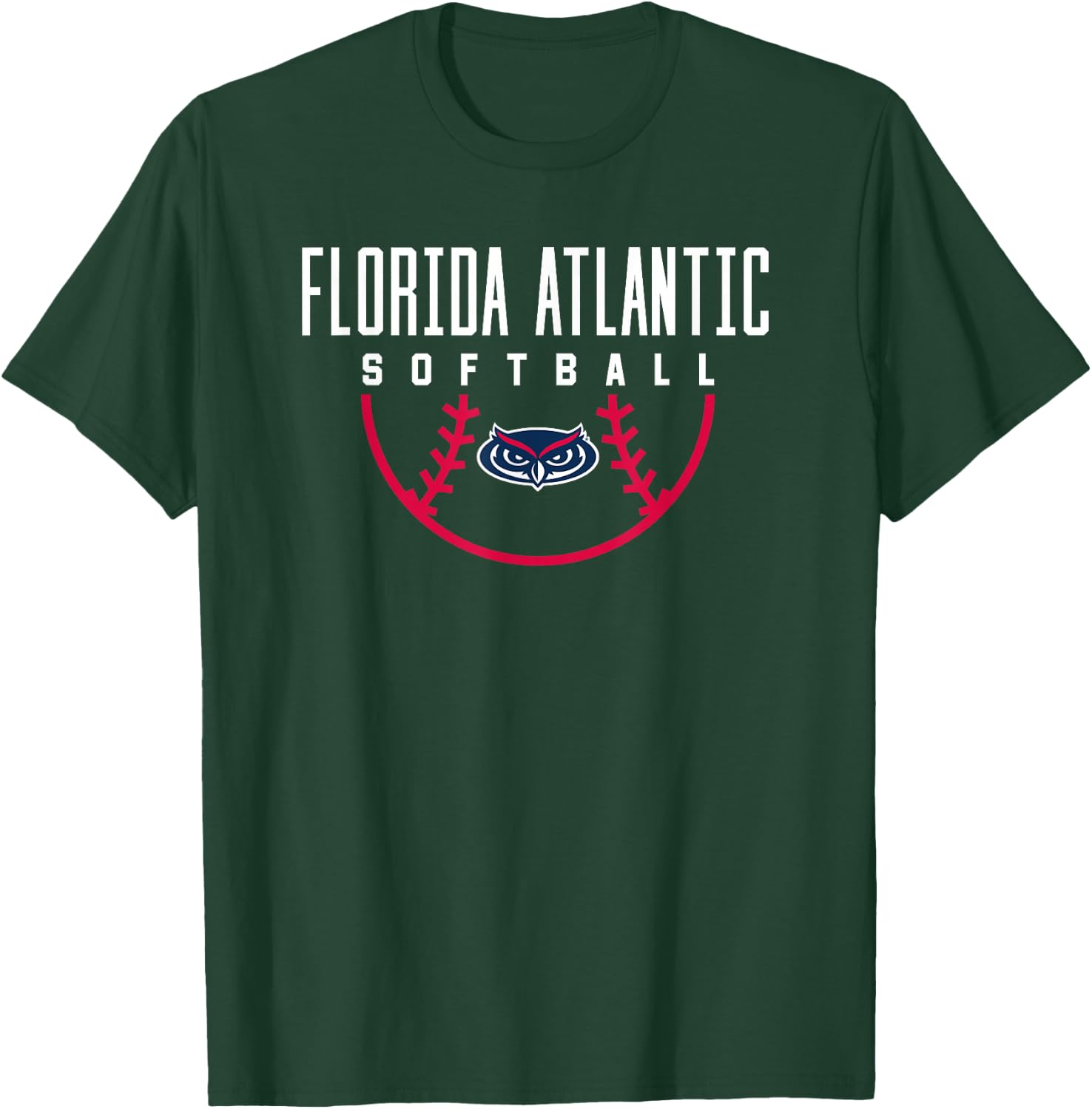 Florida Atlantic University FAU Owls Softball T-Shirt - T-Shirt | Forest