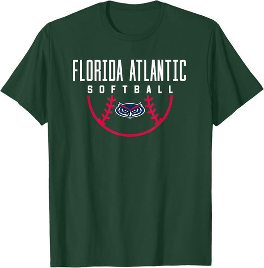 Florida Atlantic University FAU Owls Softball T-Shirt - T-Shirt | Forest