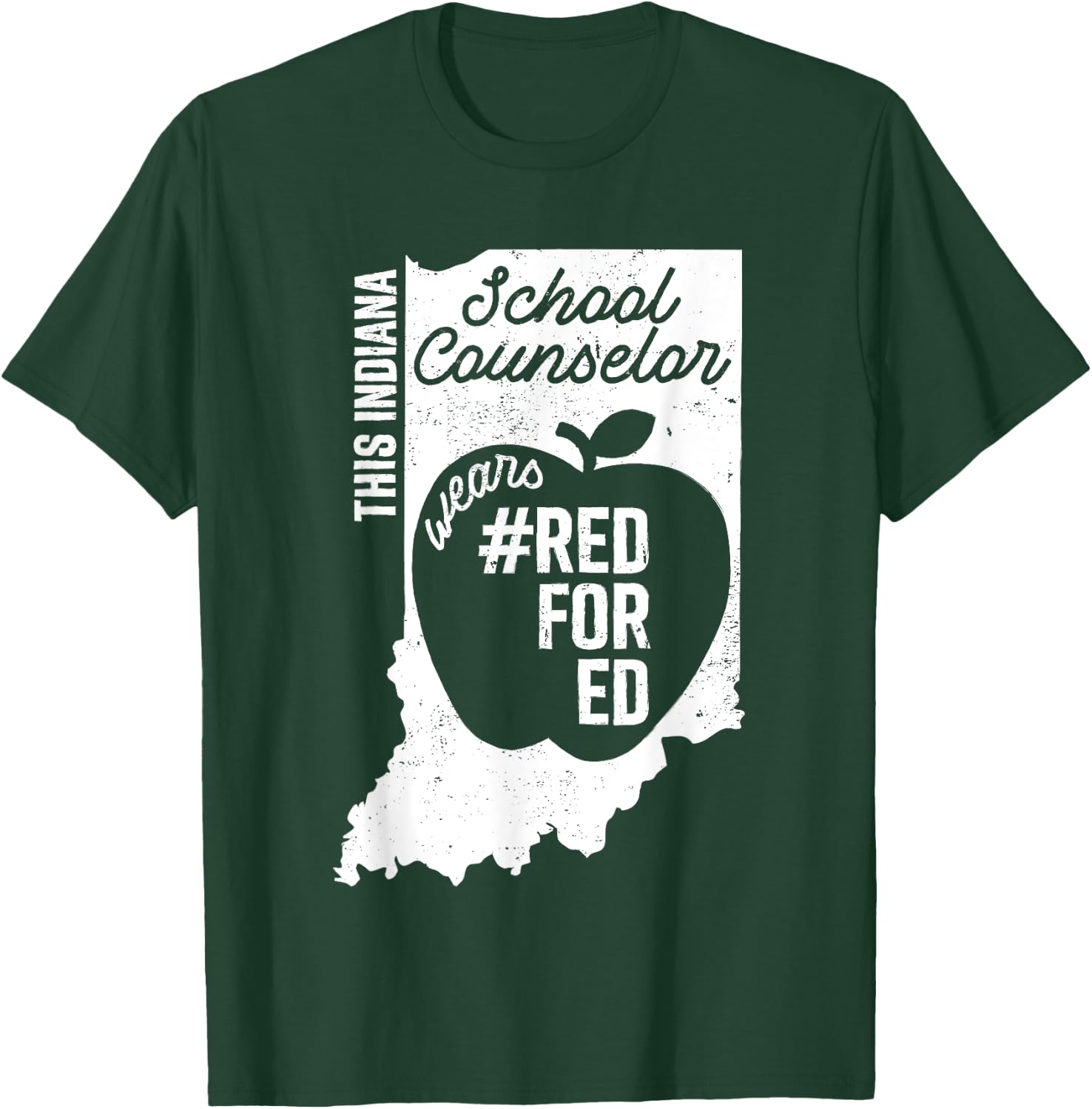 Red For Ed Indiana School Counselor IN State Rally RedforEd T-Shirt - T-Shirt | Forest
