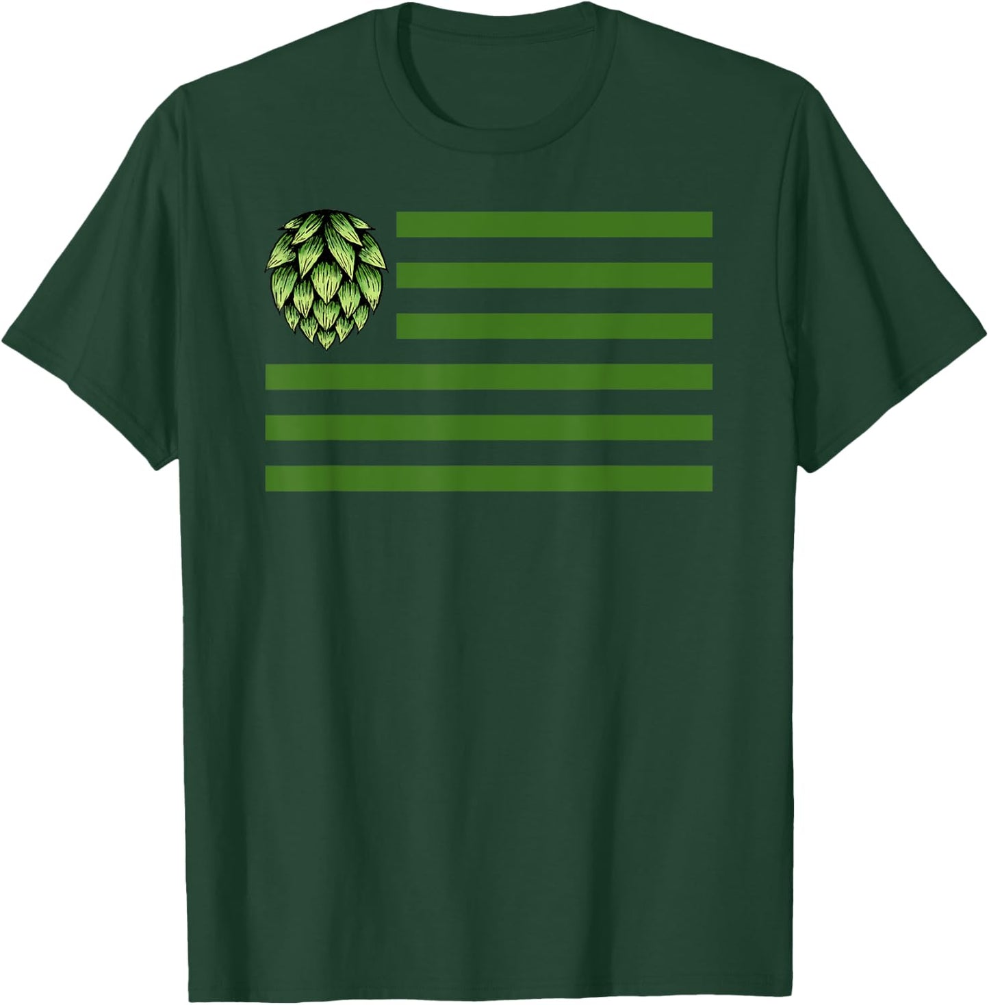 Hop Flag Shirt - Beer Lovers Shirt - Craft Beer Enthusiast T-Shirt - T-Shirt | Forest