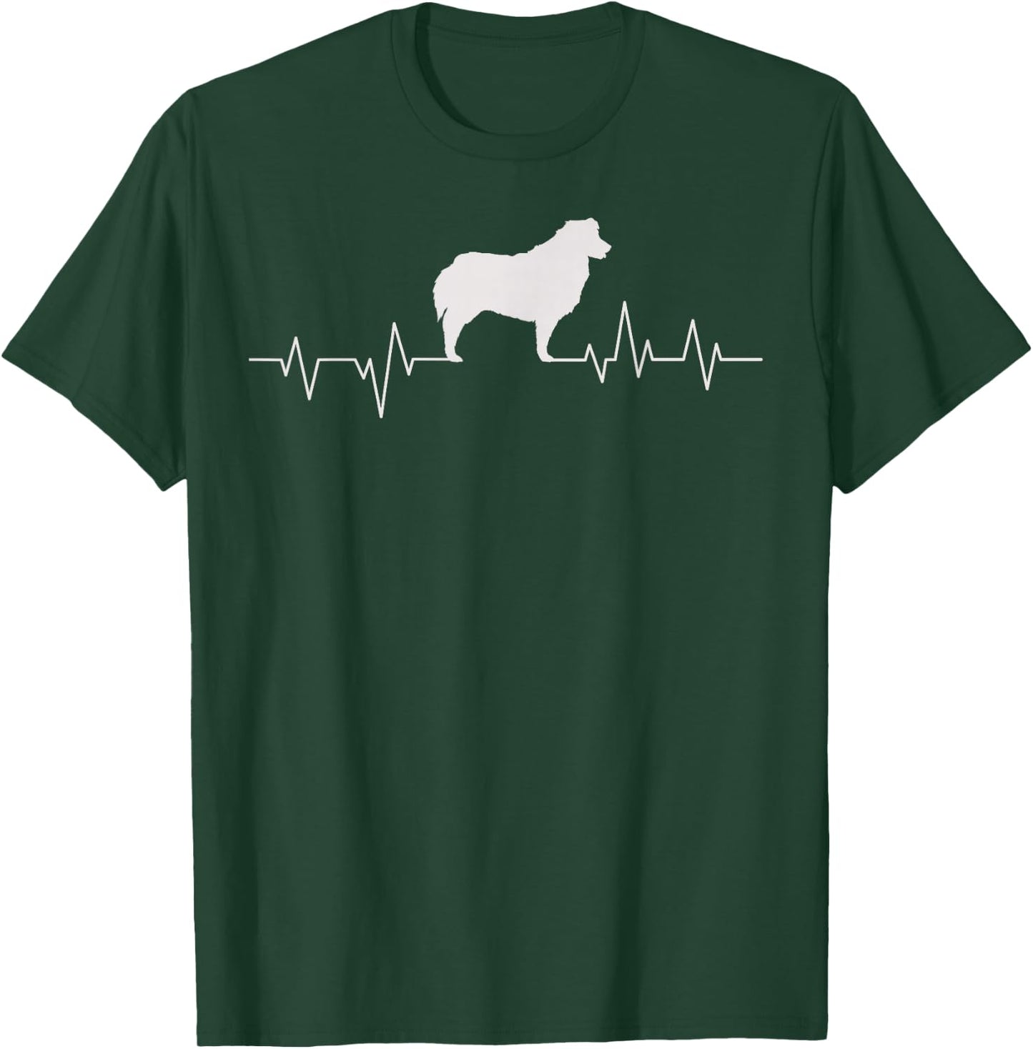 Australian Shepherd Heartbeat Aussie Herding Dog Breed T-Shirt - T-Shirt | Forest
