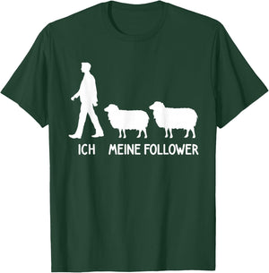 Lustiges Landwirt Bauer Schaf Hirte Sheep Kostüm Ich Meine Follower Sheep Breeder Lover Sheep Saying Black Small EU Small Regular M T-Shirt - T-Shirt | Forest