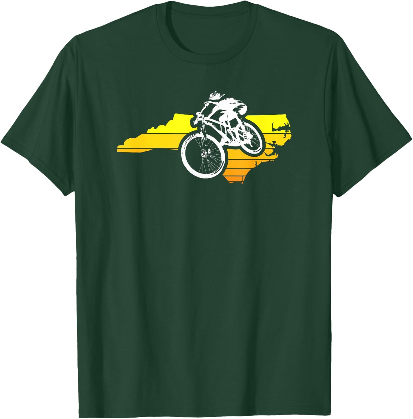 North Carolina Sunset Mountain Biking T-Shirt - T-Shirt | Forest