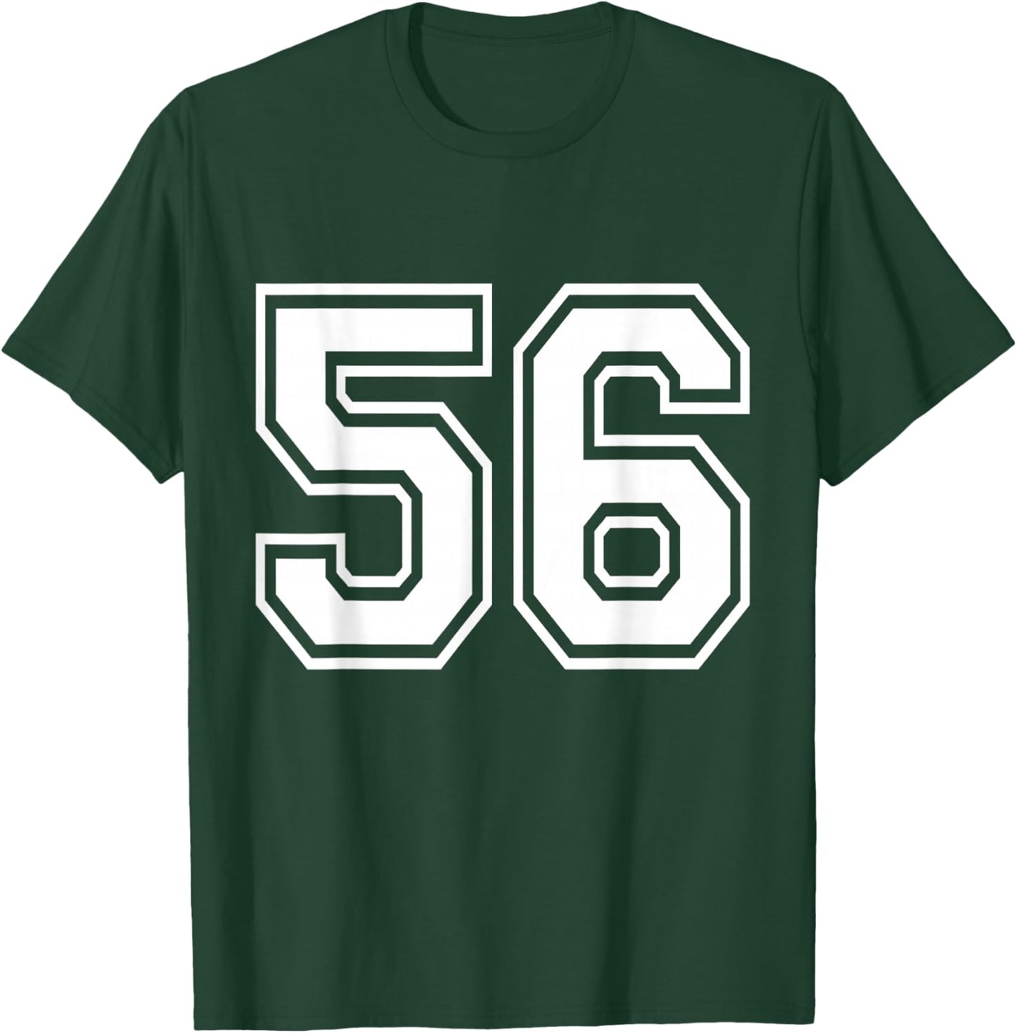 Number 56 Front + Back Varsity Sports Team 56th Birthday T-Shirt - T-Shirt | Forest