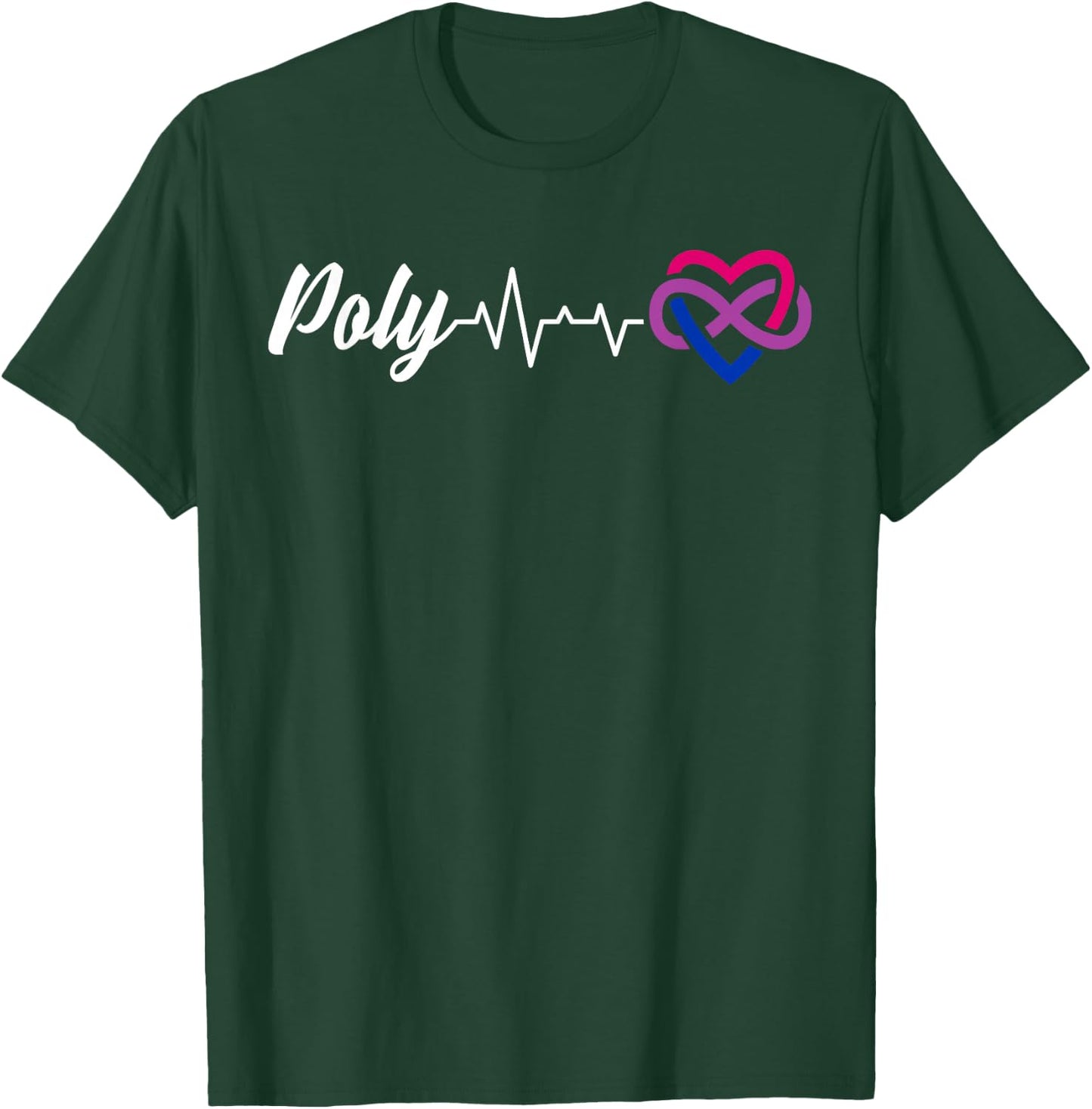 Poly Heartbeat Infinity Love in Bisexual Colors T-Shirt - T-Shirt | Forest