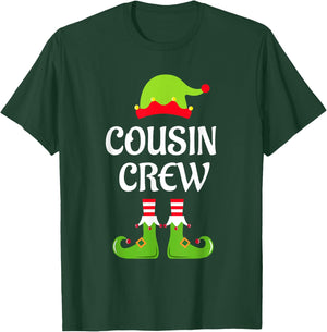 Cousin Crew Elf Christmas Funny Xmas Family Matching Pajamas T-Shirt - T-Shirt | Forest