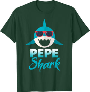 Pepe Shark Wearing Cool Sunglasses Grandpa T-Shirt - T-Shirt | Forest