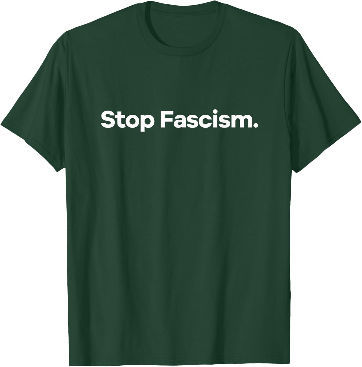 Stop Fascism. , Small, Black T-Shirt - T-Shirt | Forest