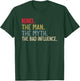 Nino the Man the Myth the bad Influence Funny Grandpa T-Shirt - T-Shirt | Forest