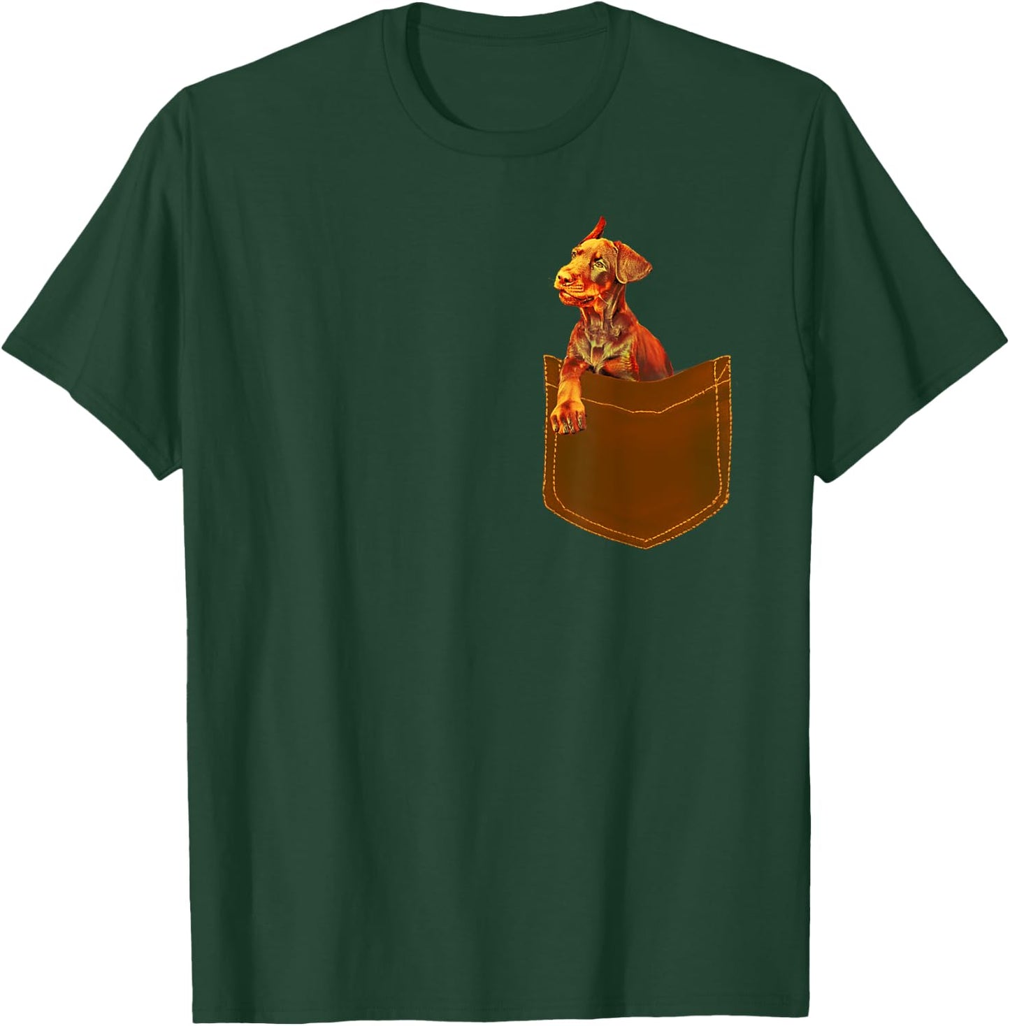 Doberman Shirt - Doberman Puppy in Pocket Women Kids T-Shirt - T-Shirt | Forest