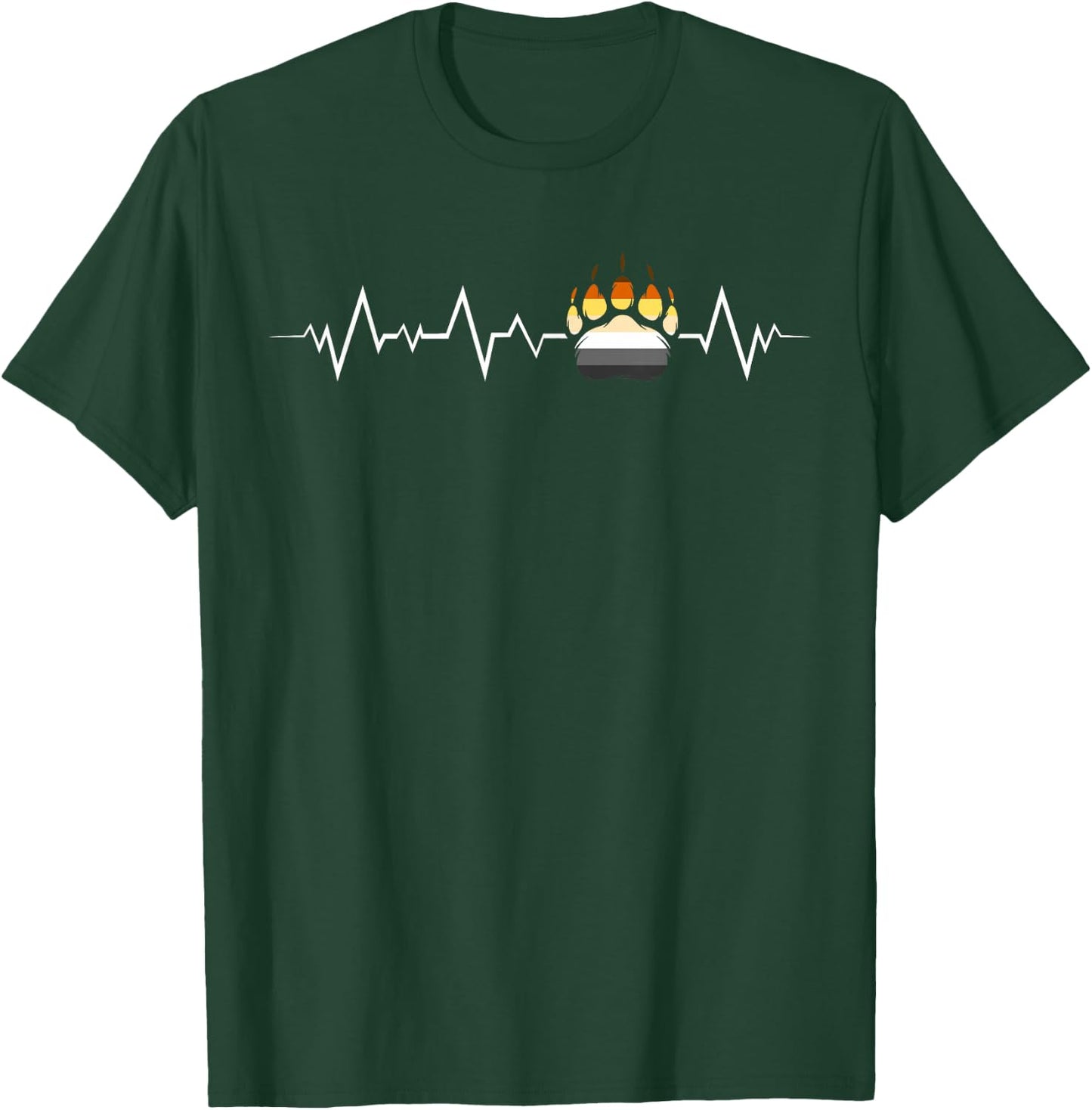 Fierté Ours Battement Cœur Patte Bear Flag T-Shirt - T-Shirt | Forest