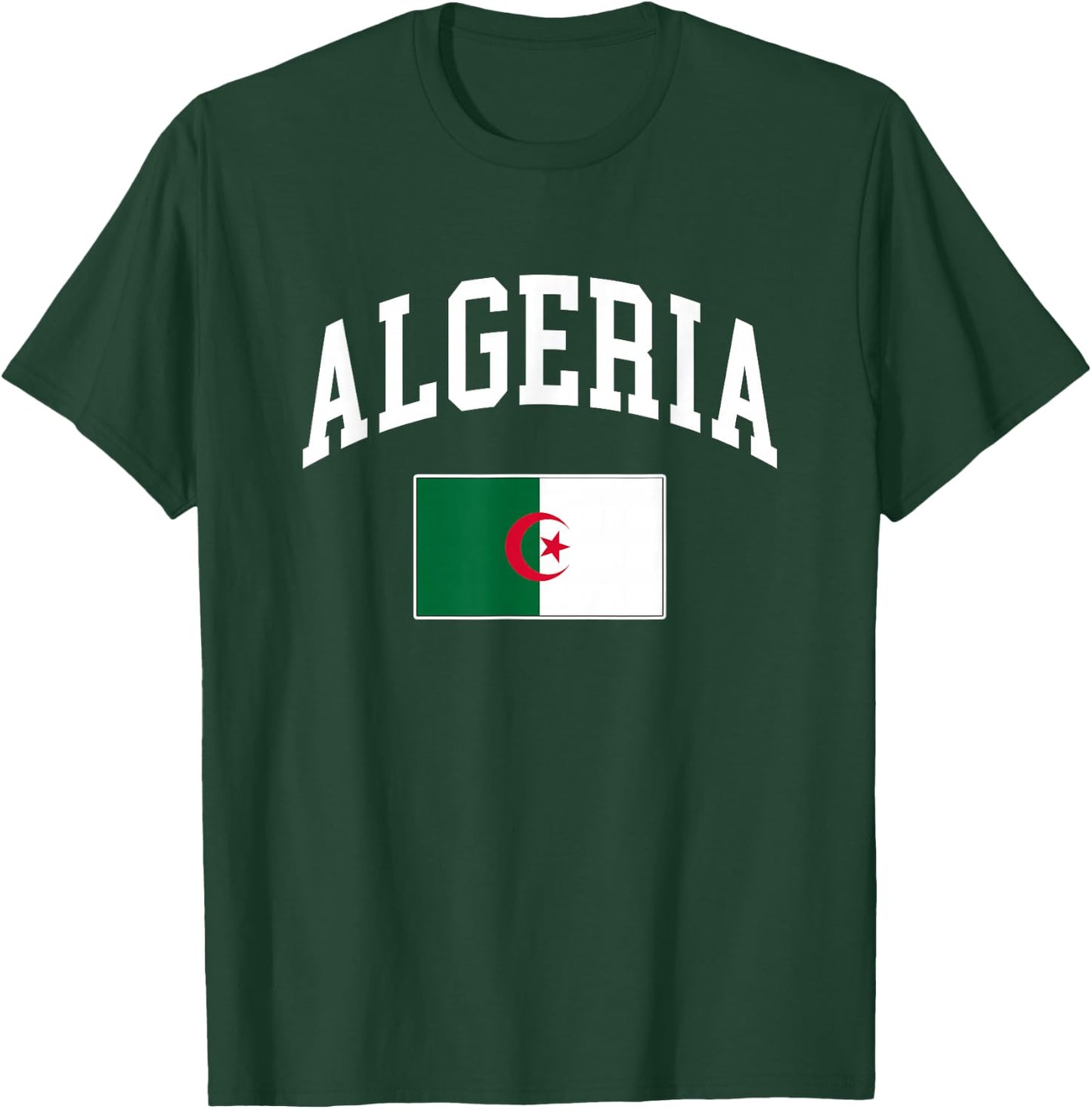 Algeria Algerian Flag Retro Vintage Classic Graphic T-Shirt - T-Shirt | Forest