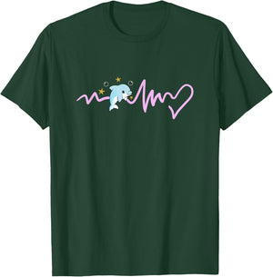 Kawaii Dolphin Heartbeat T-Shirt - T-Shirt | Forest