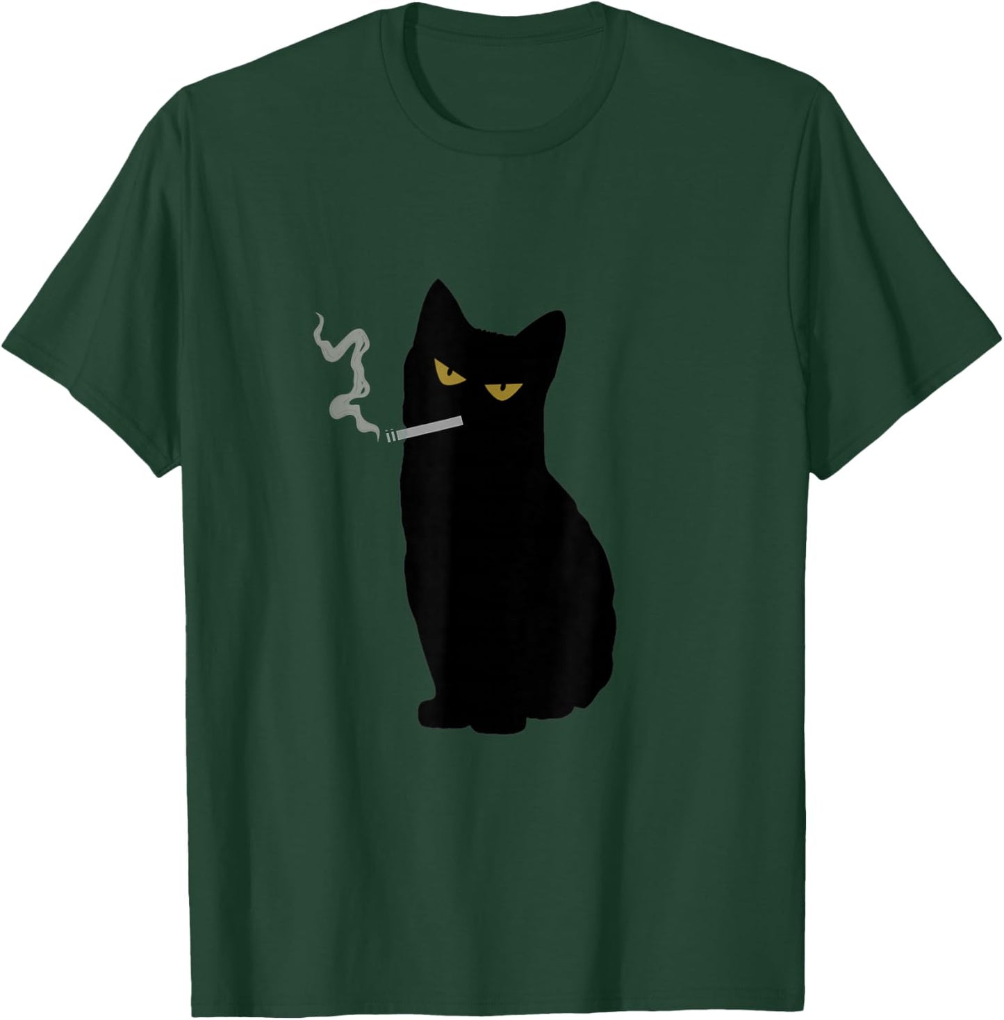 Rebel Smoking Bad Black Cat Funny Black Cat Gifts T-Shirt - T-Shirt | Forest