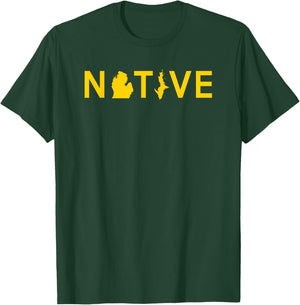 Native Michigander Ann Arbor Blue Yellow Sports Fan T-Shirt - T-Shirt | Forest