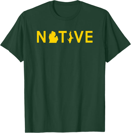 Native Michigander Ann Arbor Blue Yellow Sports Fan T-Shirt - T-Shirt | Forest