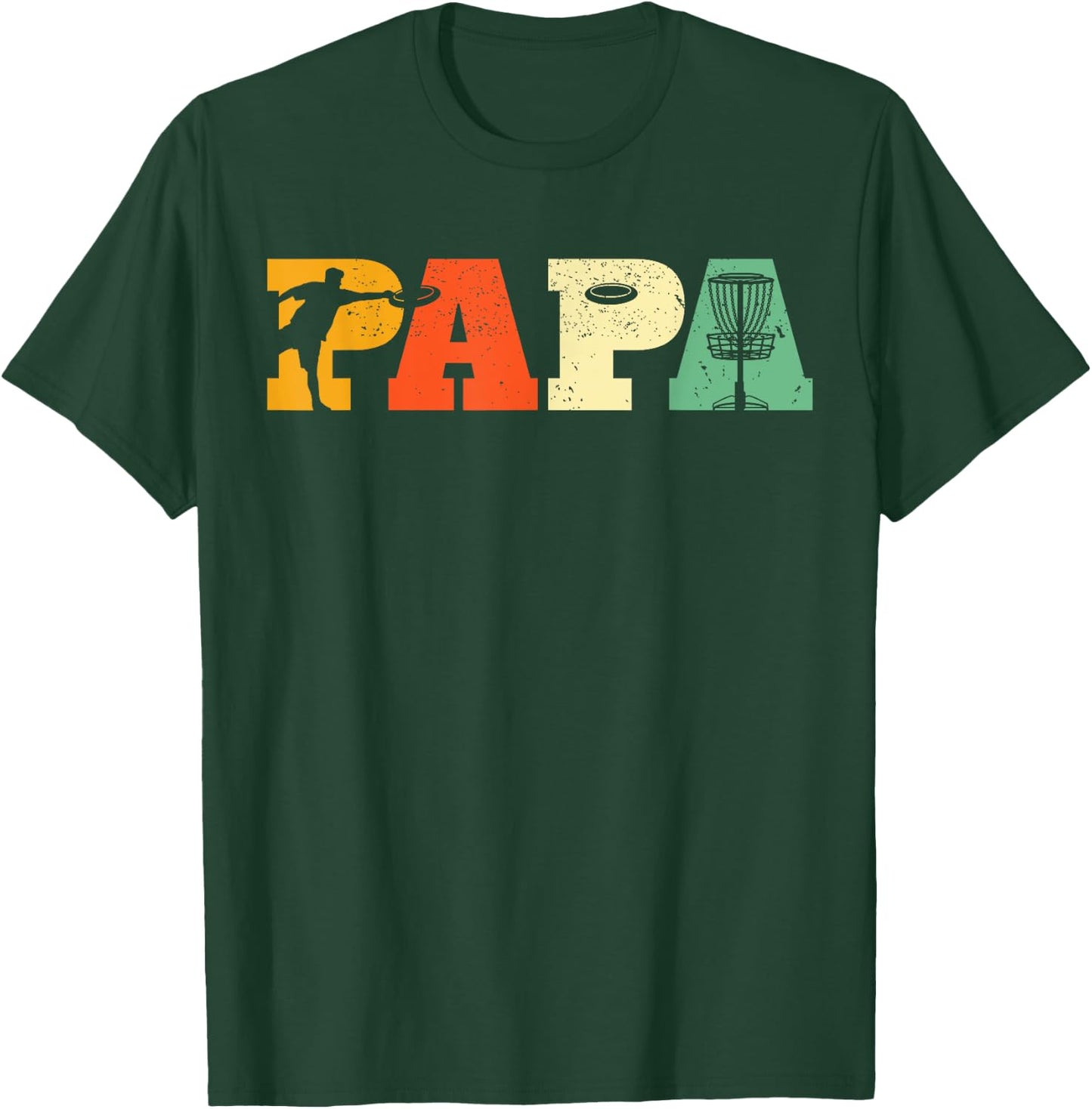 Papa Disc Golf Lover Frisbee Golfing Dad Father Sports Gifts T-Shirt - T-Shirt | Forest