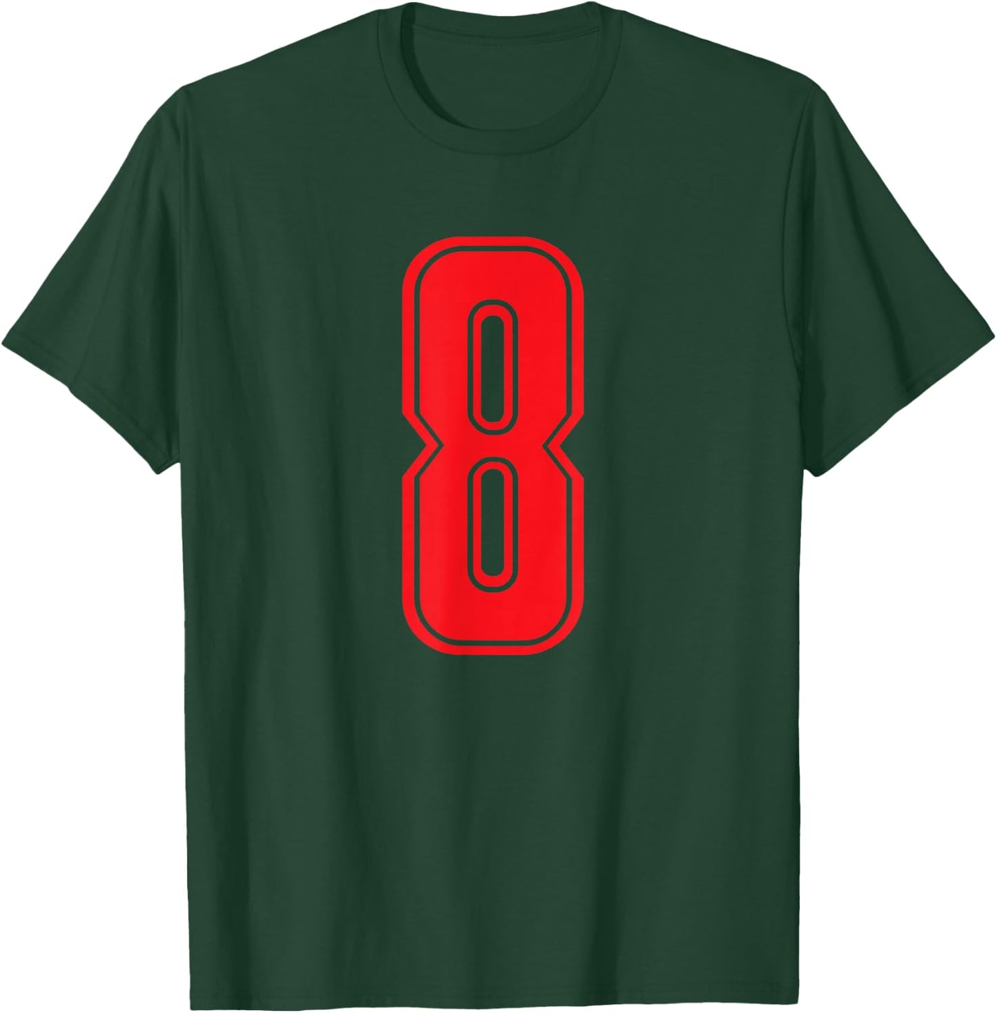 Number #8 Red Sportuni Number 8 T-Shirt - T-Shirt | Forest