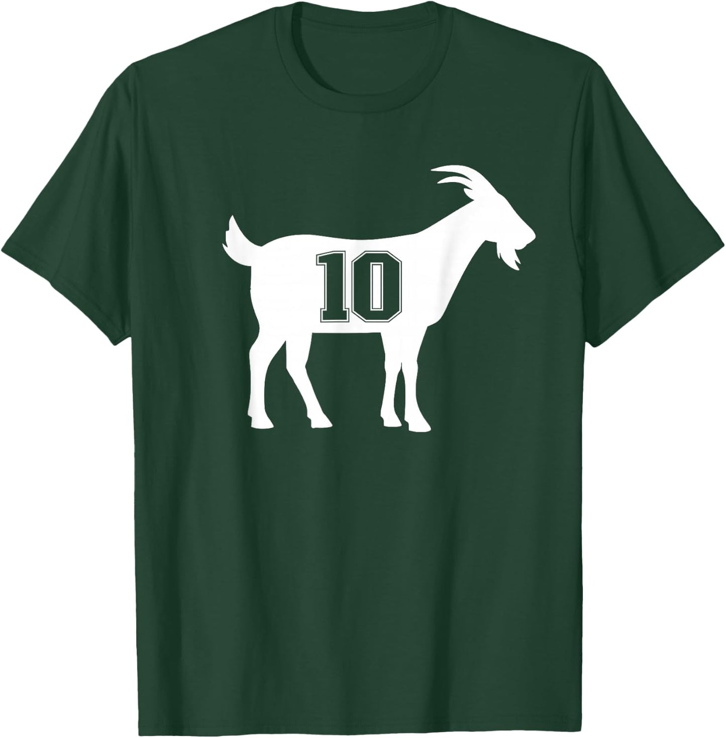 Goat 10 G.O.A.T. Number Ten Goat T-Shirt - T-Shirt | Forest
