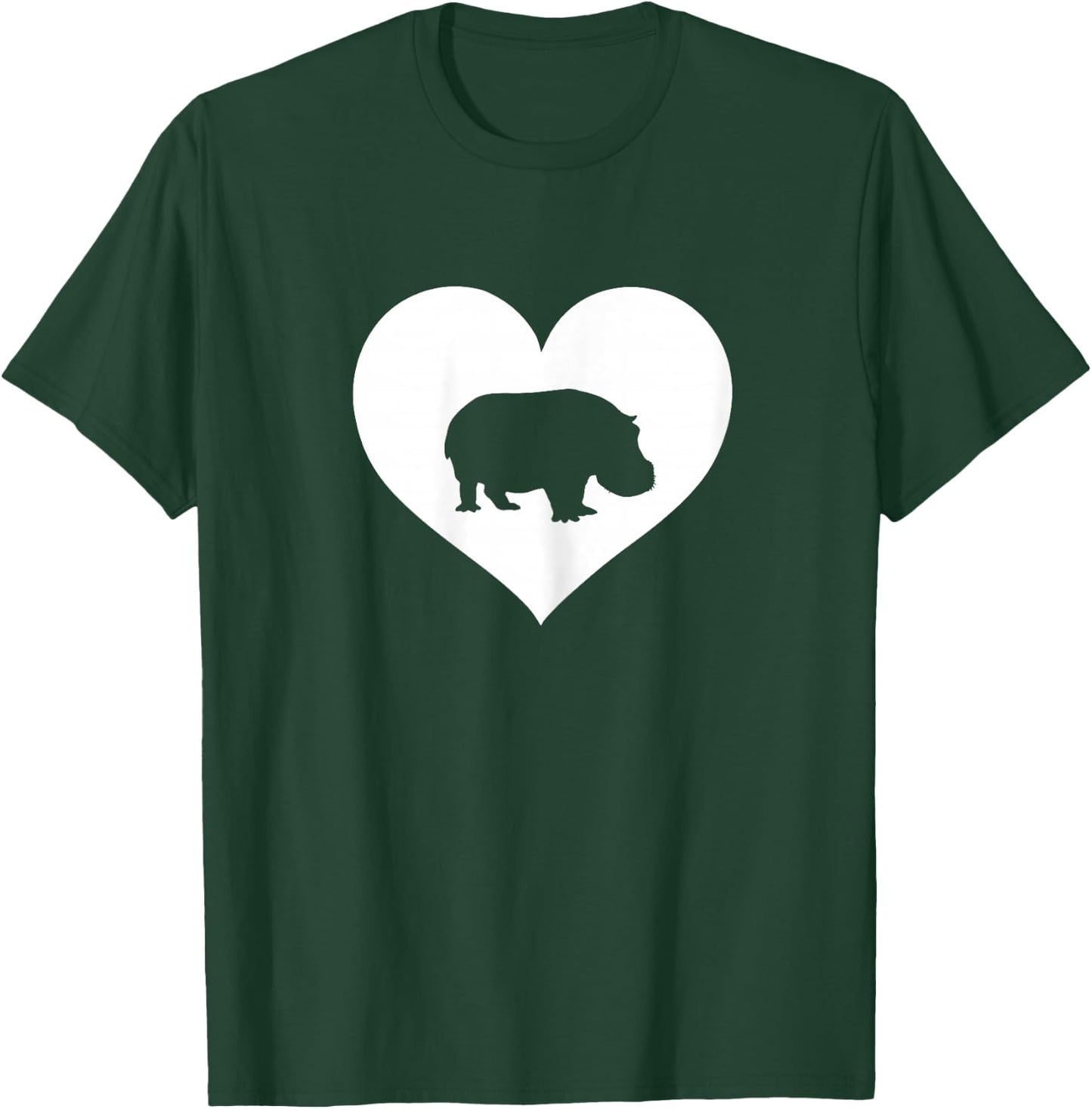 Hippopotamus lover Hippo love heart Teen girls Women Womans T-Shirt - T-Shirt | Forest