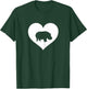 Hippopotamus lover Hippo love heart Teen girls Women Womans T-Shirt - T-Shirt | Forest