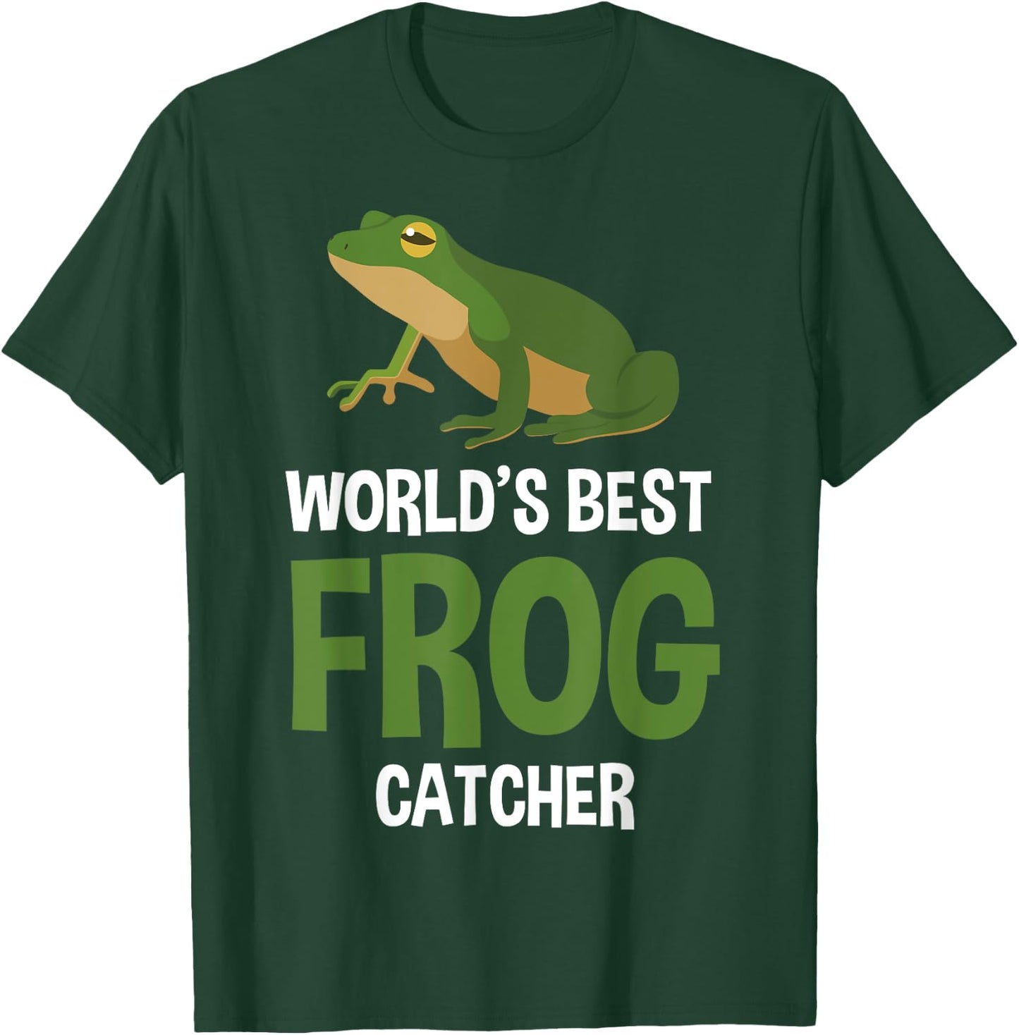 World's Best Frog Catcher Gift Boys Girls Kids Frog Hunter Small T-Shirt - T-Shirt | Forest
