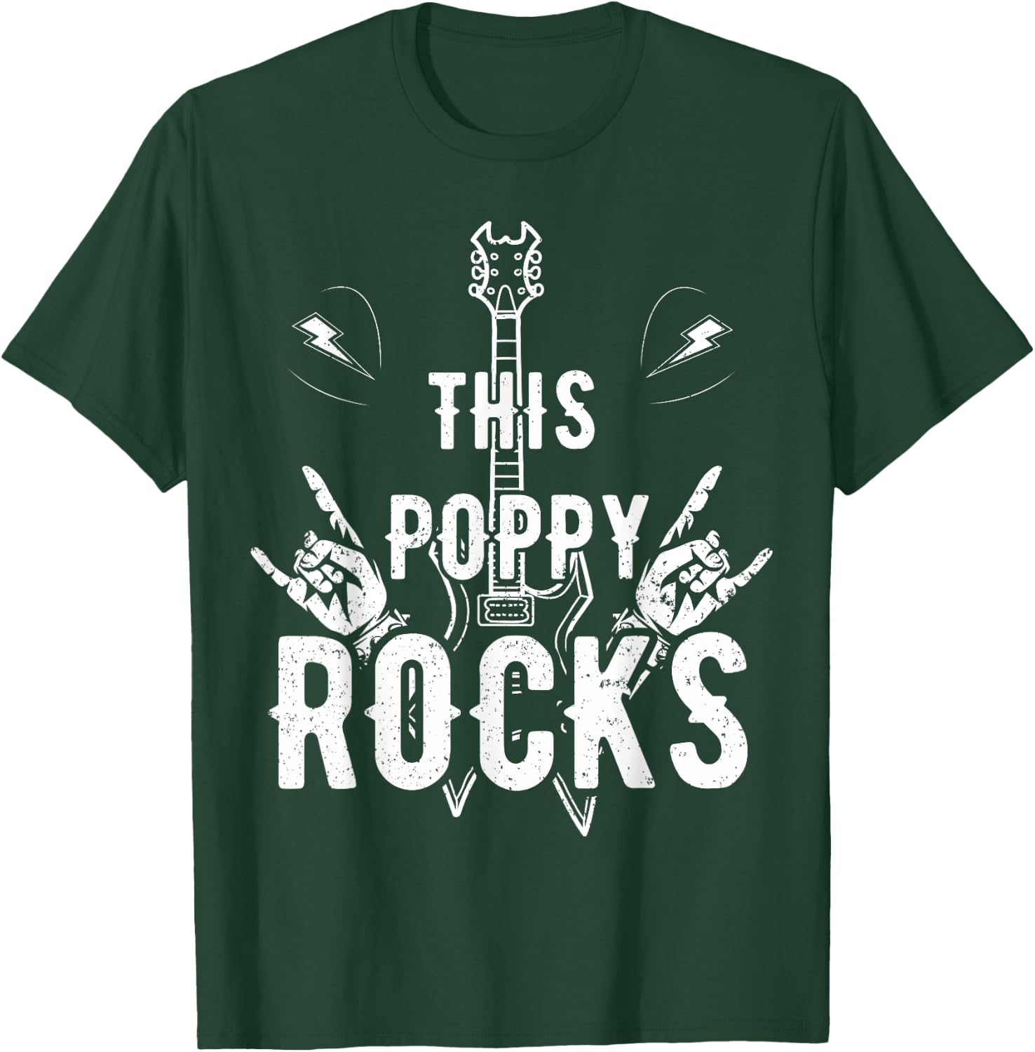 This Poppy Rock Guitar Lovers Rocker Papa Dada Band Musician T-Shirt - T-Shirt | Forest
