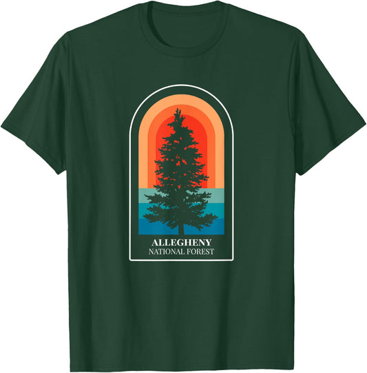 Retro Allegheny National Forest Pennsylvania Hiking T-Shirt - T-Shirt | Forest