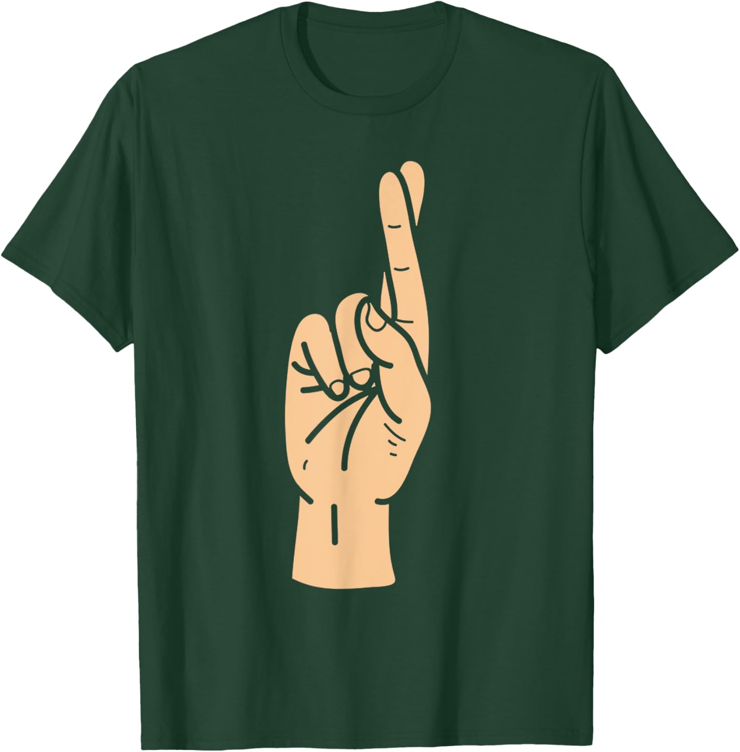 ASL letter initial R American sign language T-Shirt - T-Shirt | Forest