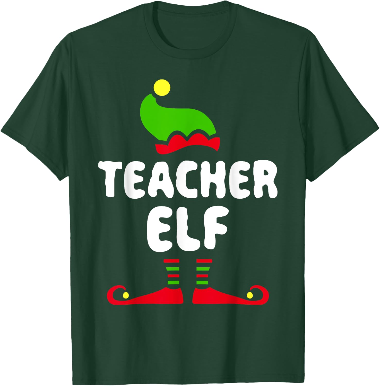 Teacher Elf Matching Elf Teacher Christmas Shirt T-Shirt - T-Shirt | Forest