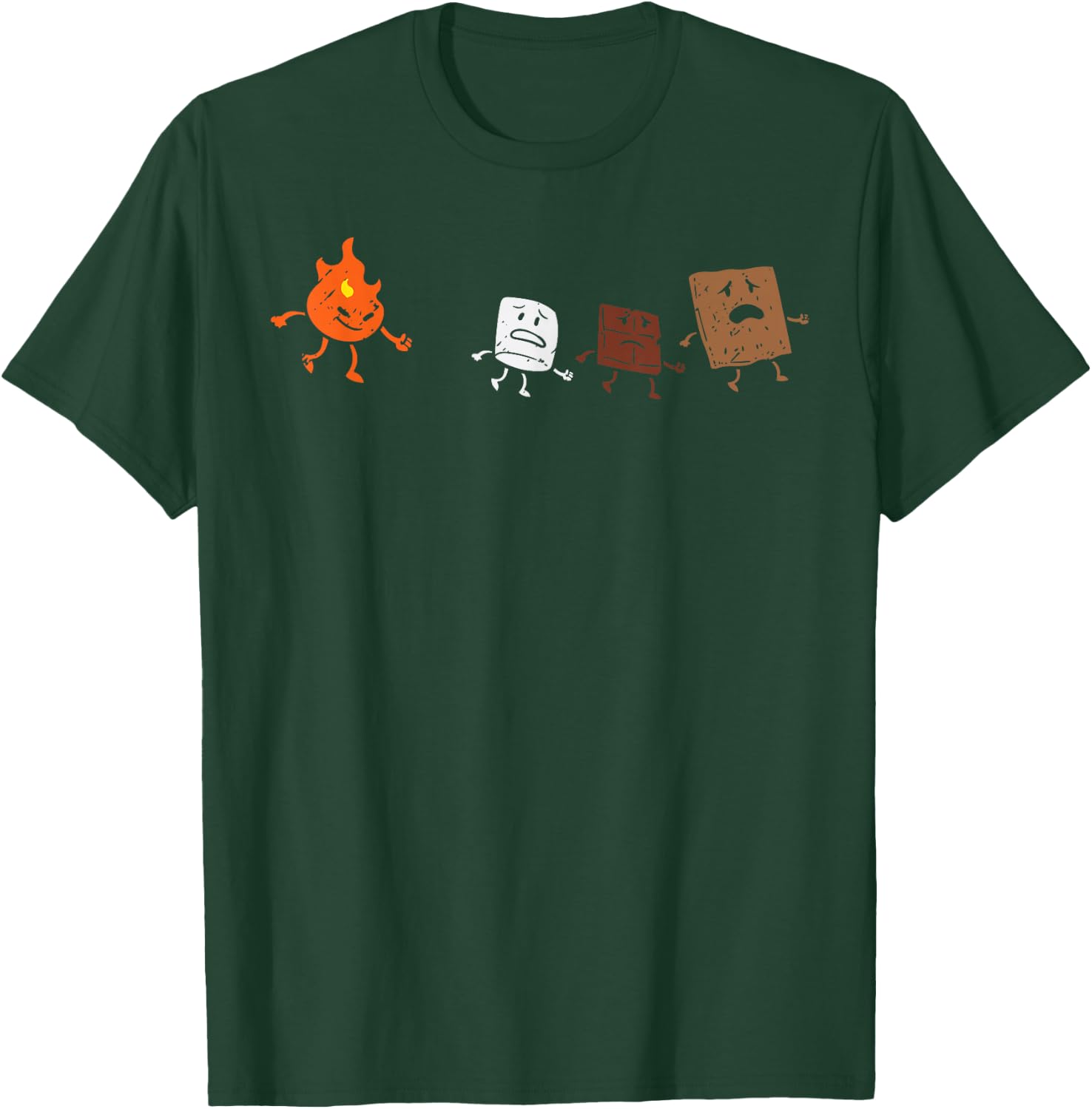 Camping Smores Running Fire Funny Group Hug Men Women Kids T-Shirt - T-Shirt | Forest