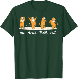 Un Deux Trois Cat Funny Cat French Women T-Shirt - T-Shirt | Forest