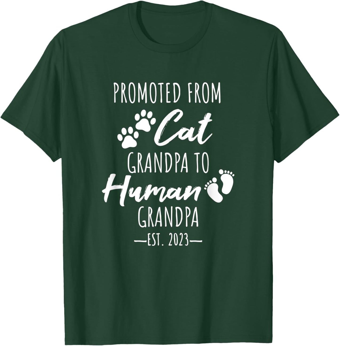 From Cat Grandpa to Human Grandpa, Pregnancy Announcement T-Shirt - T-Shirt | Forest