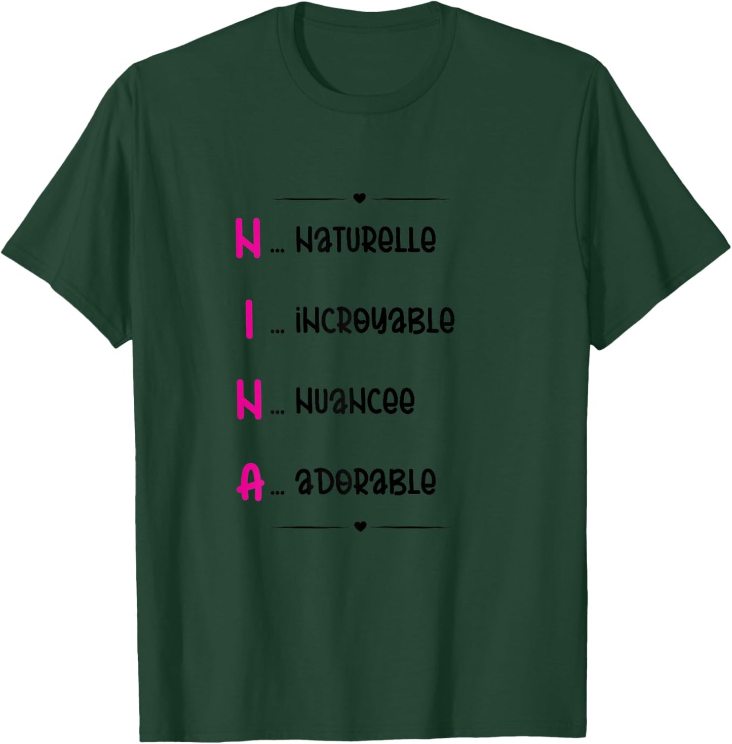 Nina Prenom Personnalisé Femme Cadeau Prenom Nina Girls' , white, Female X-Small T-Shirt - T-Shirt | Forest
